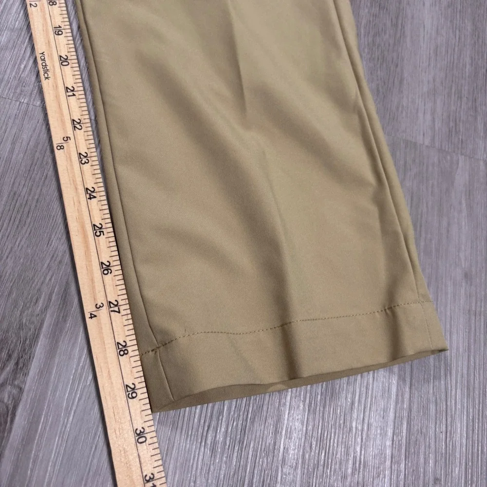 RLX Ralph Lauren Mens Khaki Tan Golf Chino Pants Flat Front Performance Trousers